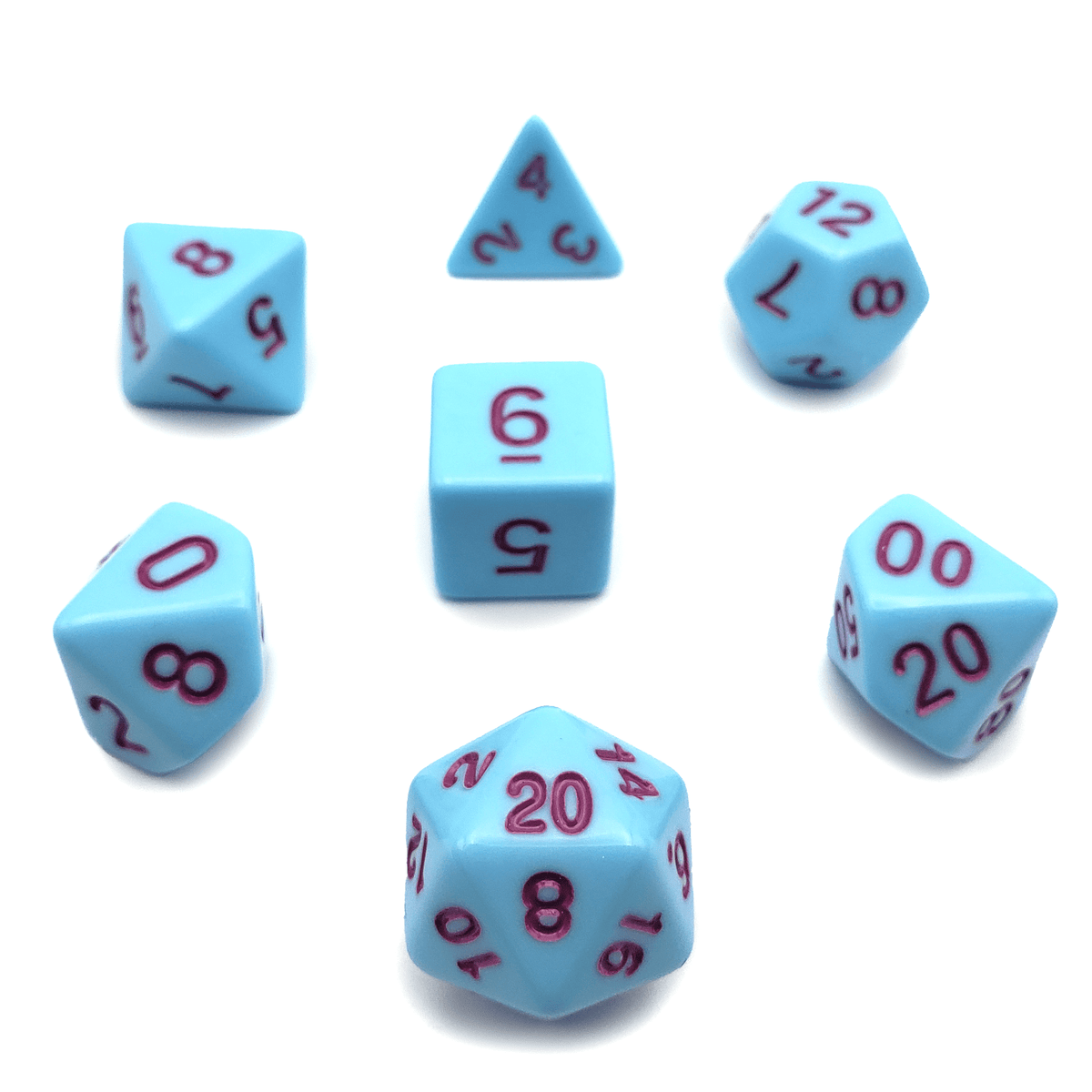 Bluebird 7-Piece RPG Dice Set — by D20 Collective