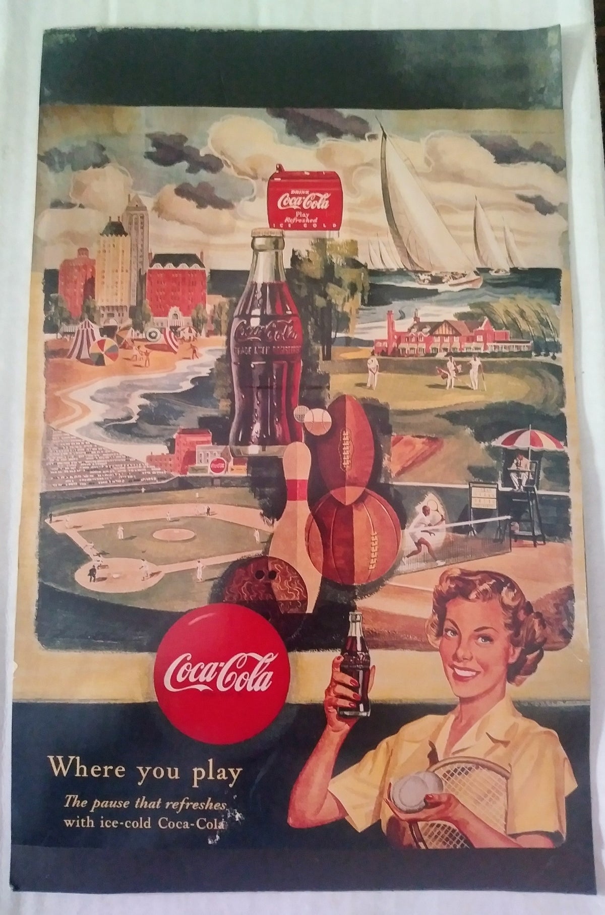 Vintage Coca-Cola Where You Play Advertisement