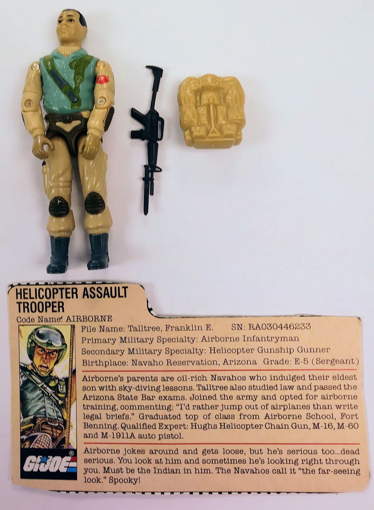 Airborne G.I. Joe Action Figure (1983, Loose; Missing Helmet)