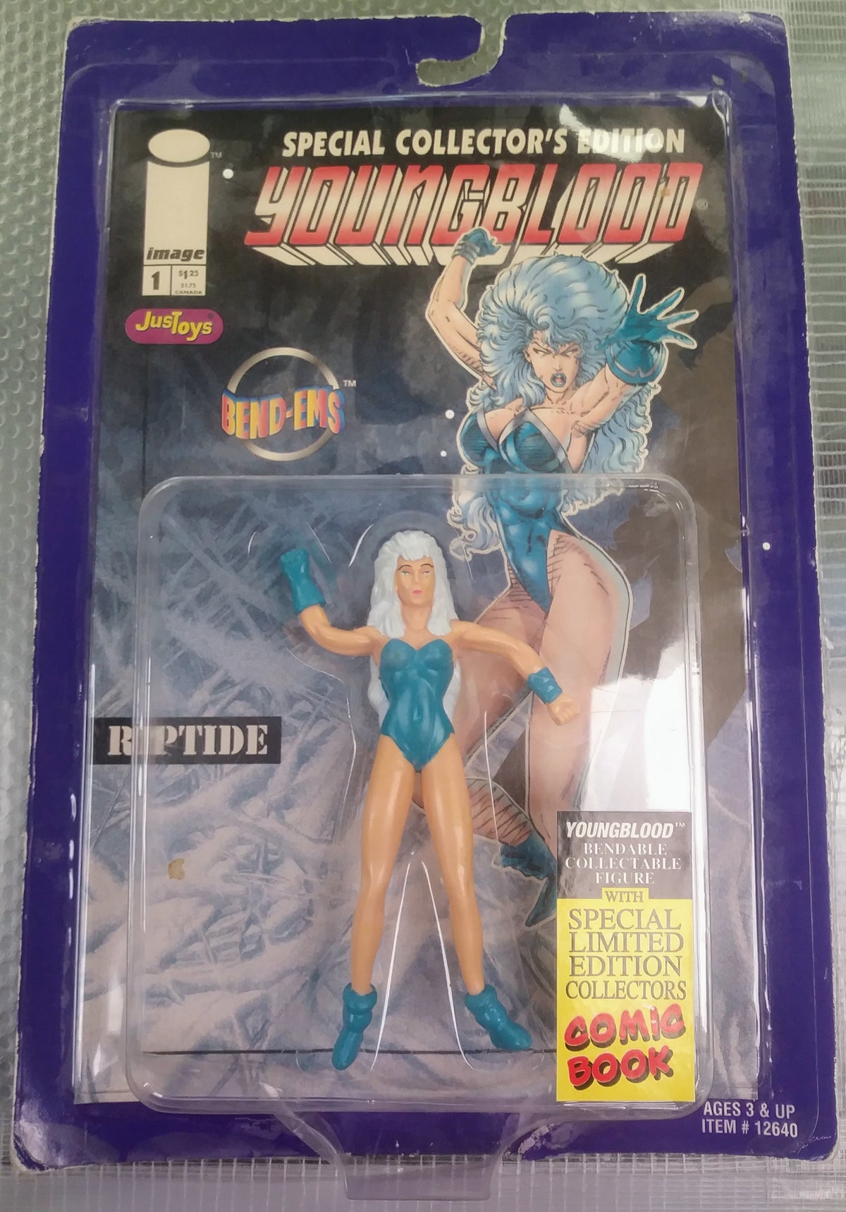 Youngblood Riptide Bend-Ems Figure with Comic - Sealed