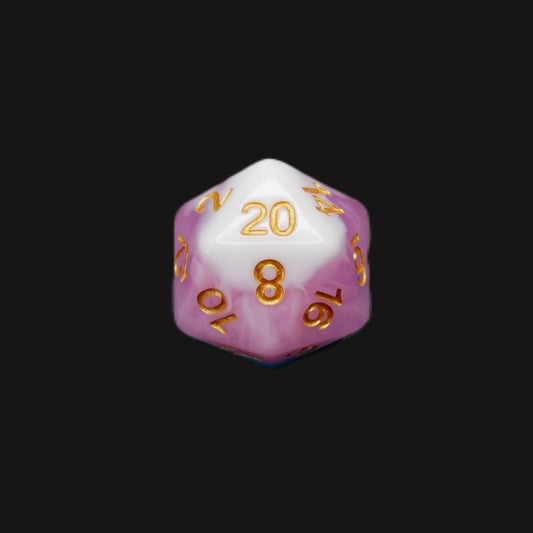 Creamsicle of Doom - 7 Piece DnD Dice Set | Acrylic RPG Gaming Dice — by D20 Collective