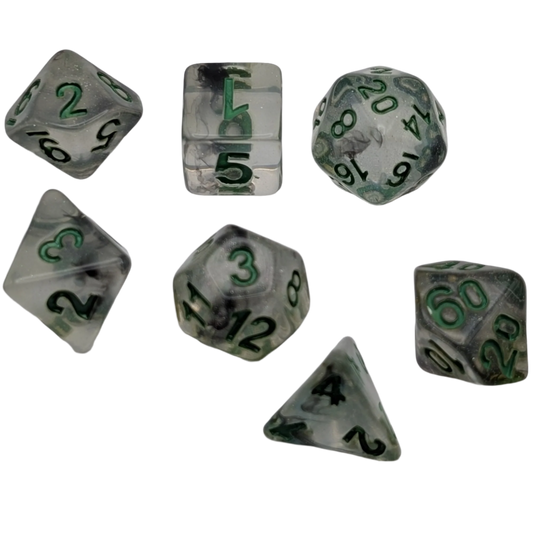 Shining Stars - 7 Piece DnD Dice Set | Acrylic RPG Gaming Dice — by D20 Collective