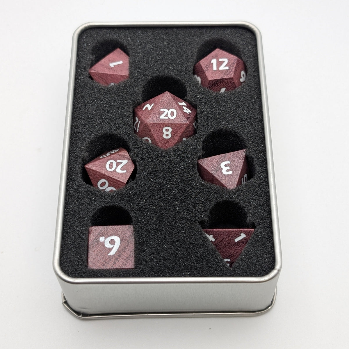 Briarwood Berry - 7 Piece DnD Dice Set | Wood RPG Gaming Dice — by D20 Collective