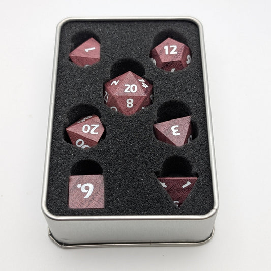 Briarwood Berry - 7 Piece DnD Dice Set | Wood RPG Gaming Dice — by D20 Collective