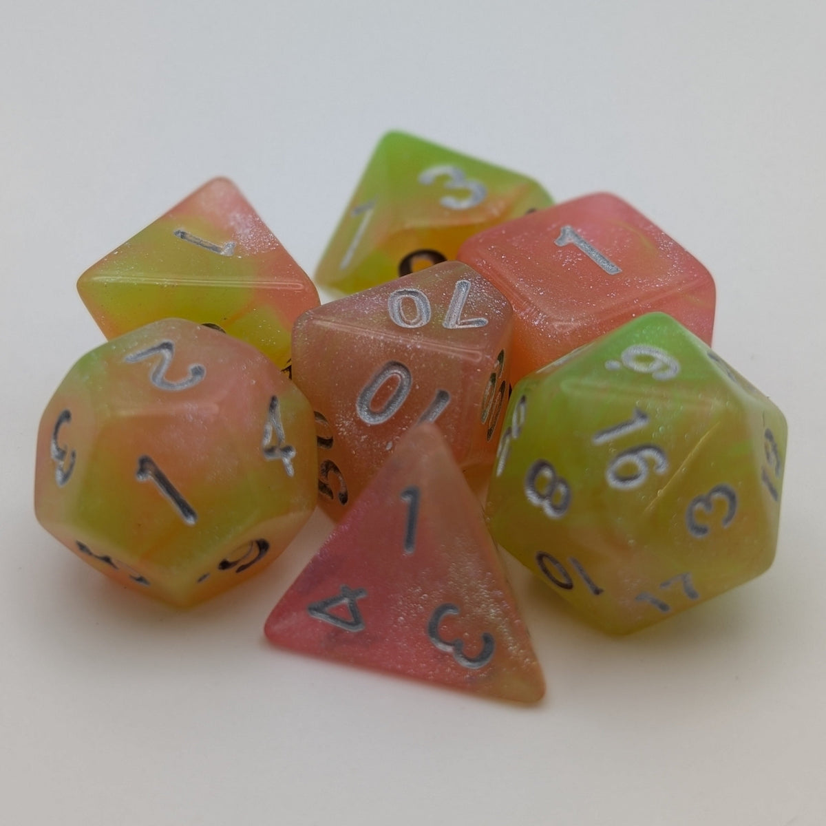 Summer's Joy - 7 Piece DnD Dice Set | Acrylic RPG Gaming Dice — by D20 Collective
