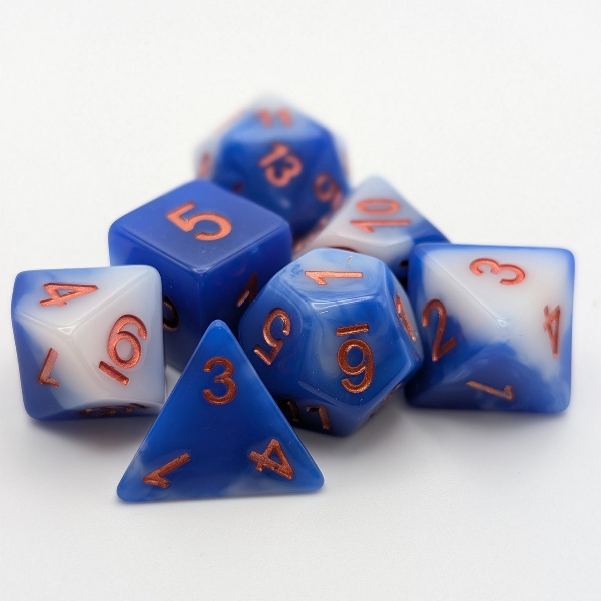 Sea and Sky- 7 Piece DnD Dice Set | Acrylic RPG Gaming Dice — by D20 Collective