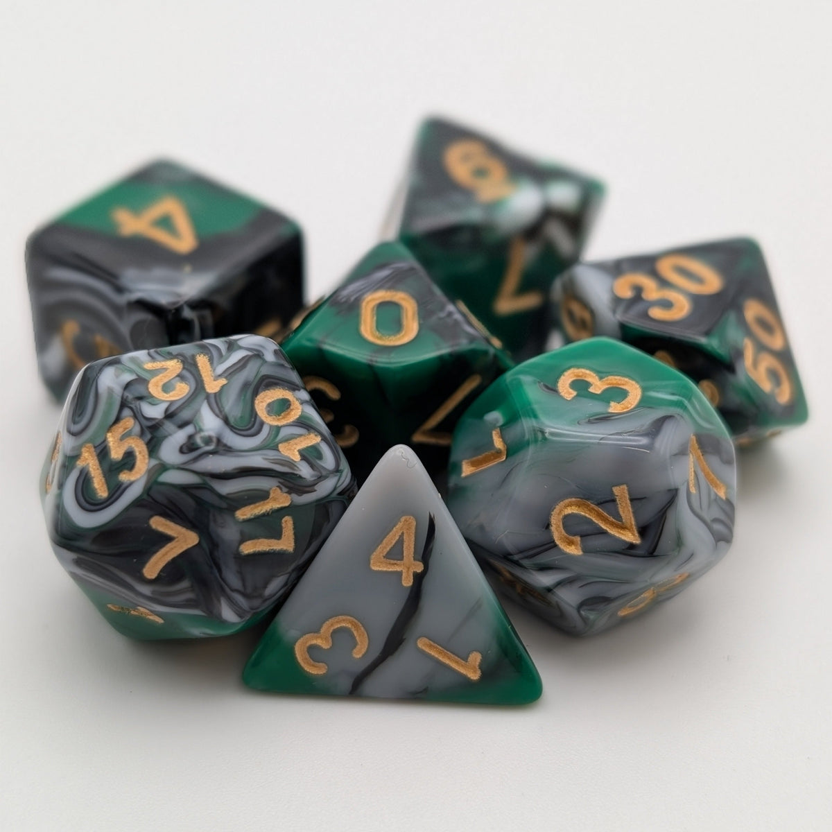 Mint Shake - 7 Piece DnD Dice Set | Acrylic RPG Gaming Dice — by D20 Collective