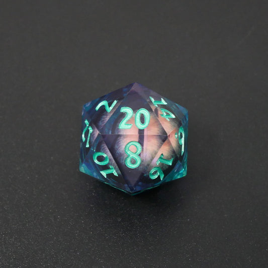 Remorhaz's Eye | 7 Piece Moving Eye DnD Dice Set | Acrylic RPG Gaming Dice