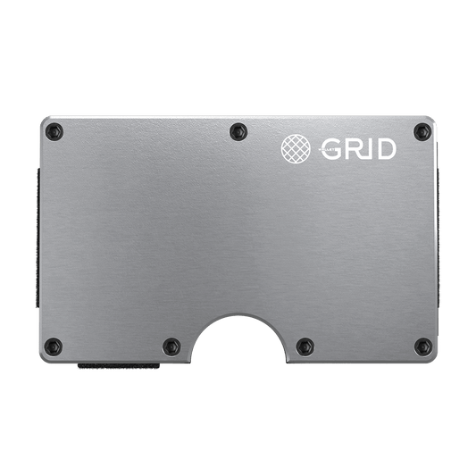 GRID Silver Aluminum RFID-Blocking Wallet