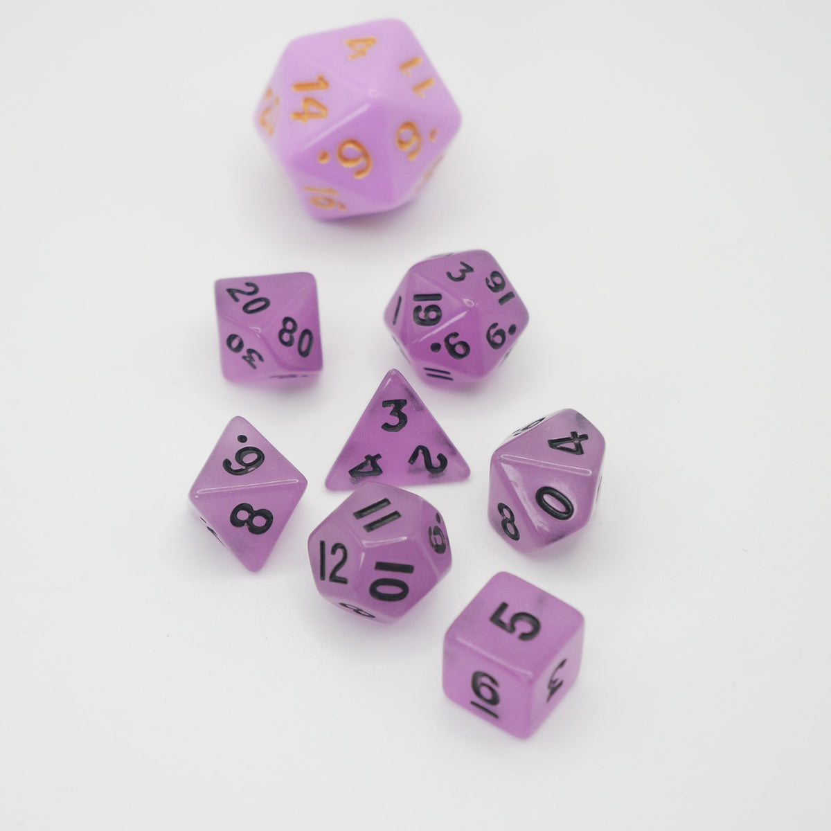 Fey Lights- 7 Piece DnD Dice Set | Mini Acrylic RPG Gaming Dice