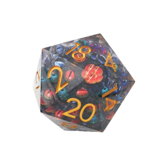 Hydra's Eyes | Table Smasher D20 Moving Eye DnD Dice | Acrylic RPG Gaming Dice