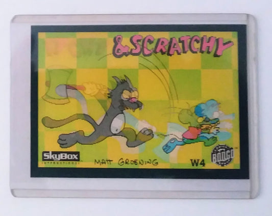 1993 Simpsons #W4 Itchy & Scratchy Lenticular Card