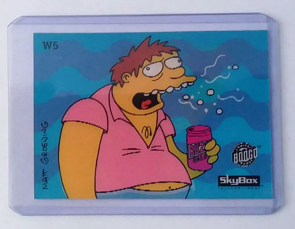 1993 Simpsons #W5 Barney Belch Lenticular Card