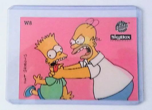 1993 Simpsons #W8 Homer Strangles Bart Lenticular Card