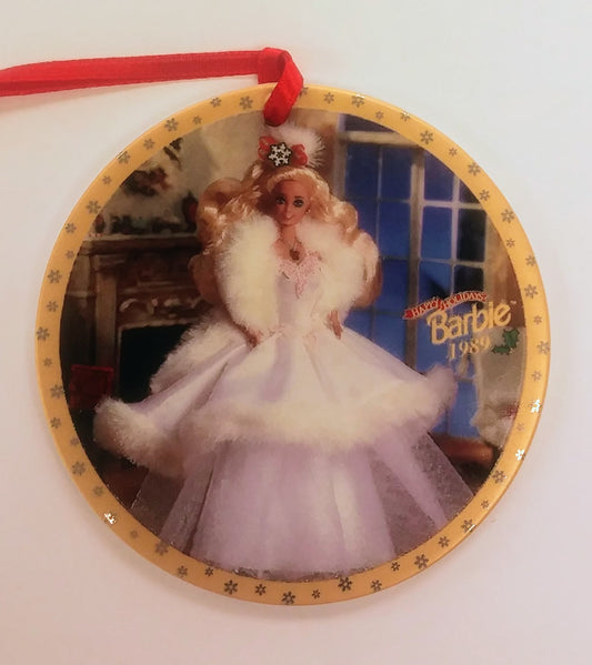Barbie Happy Holidays 1989 Porcelain Ornament
