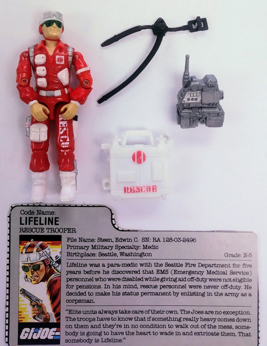 Lifeline G.I. Joe Action Figure (1986, Loose with File Card)