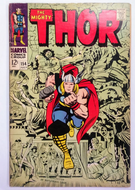The Mighty Thor #154, Marvel Comics (July 1968, GD-)