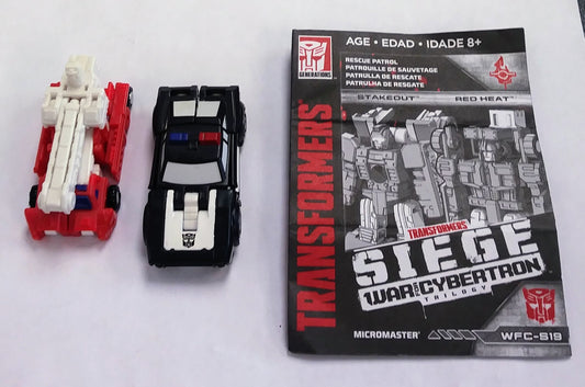 Transformers Micromasters figure set - Autobots Stakeout and Red Heat (Siege)