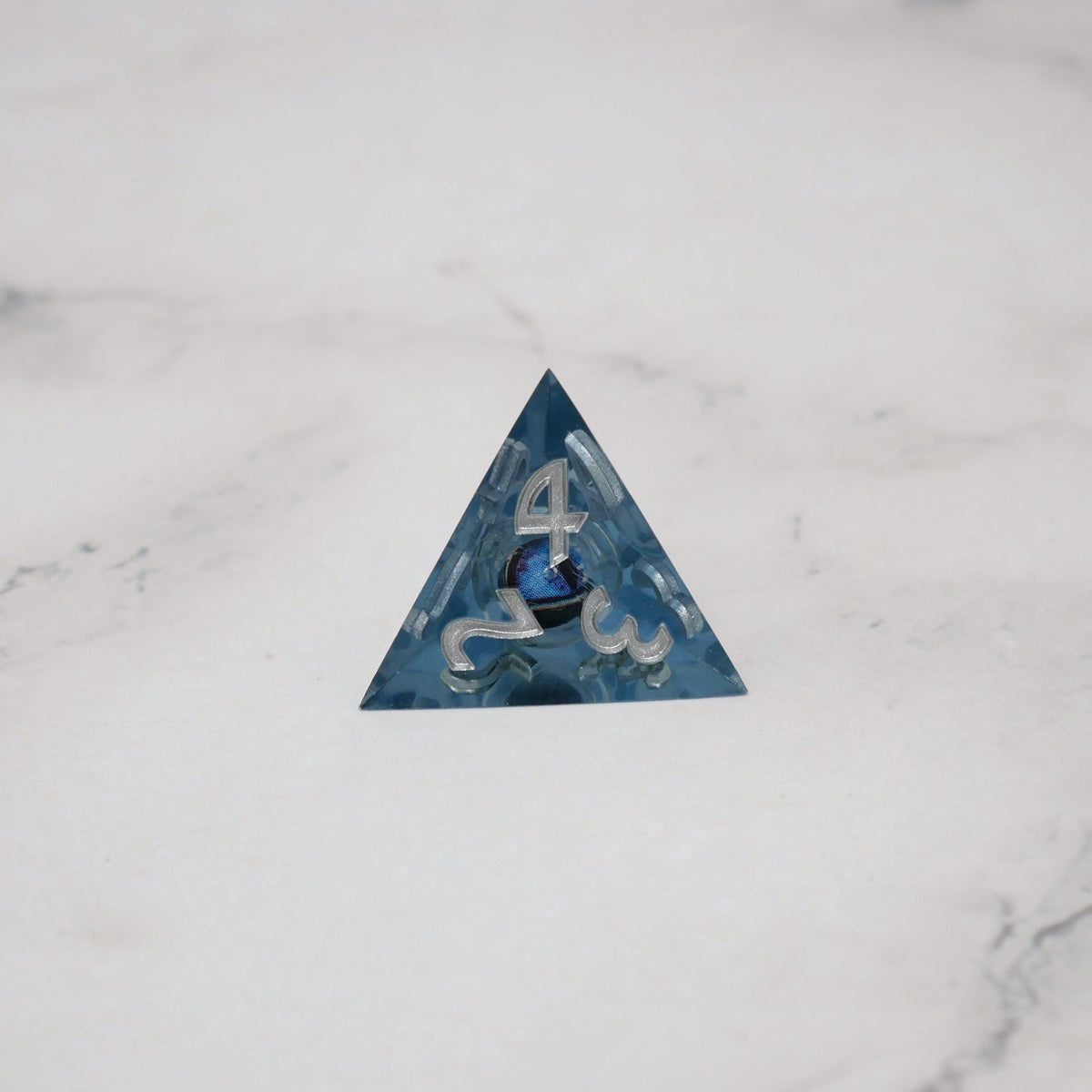 Blue Slaadi's Eye - 7 Piece Moving Eye DnD Dice Set | Acrylic RPG Gaming Dice