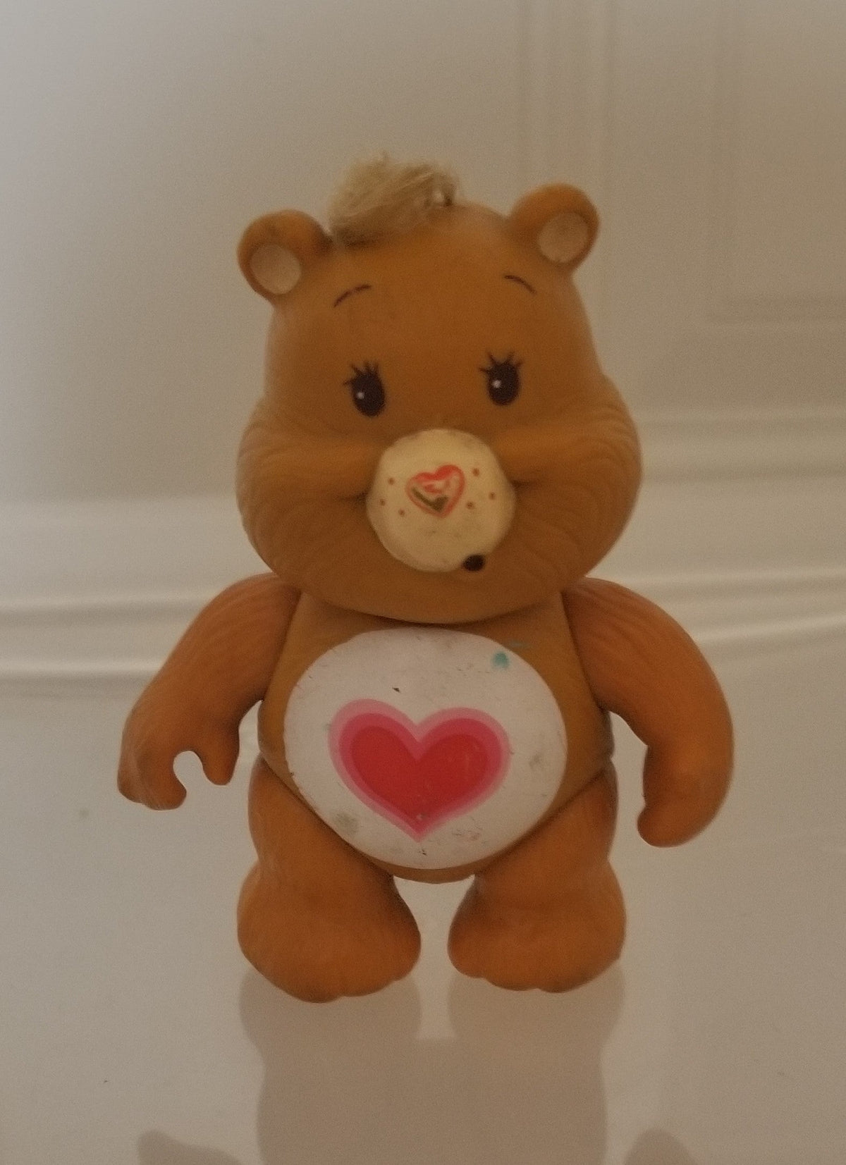 Tenderheart Bear Care Bears PVC Figure (1983, Paint Wear)