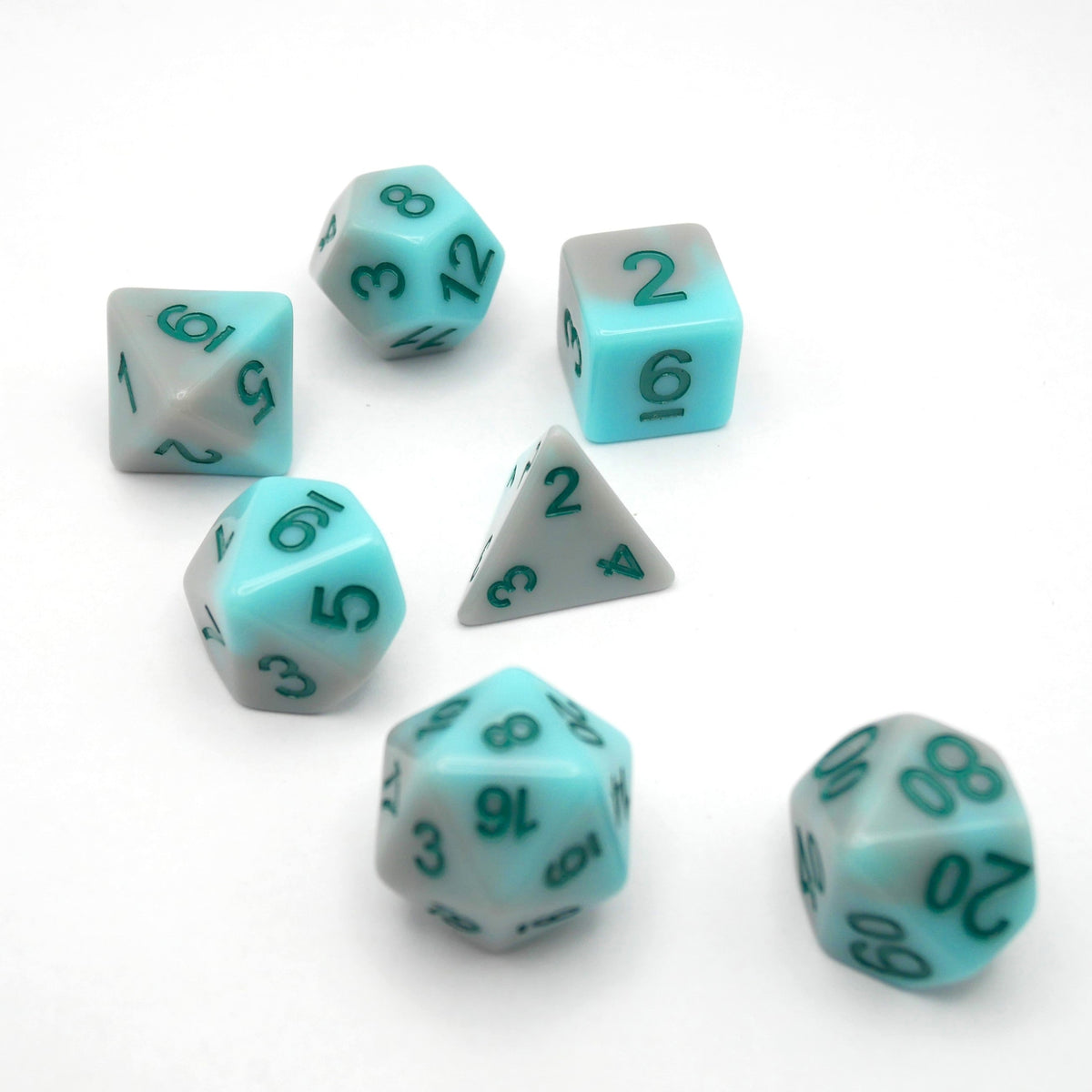 Coastal Memories - 7 Piece DnD Dice Set | Acrylic RPG Gaming Dice — by D20 Collective