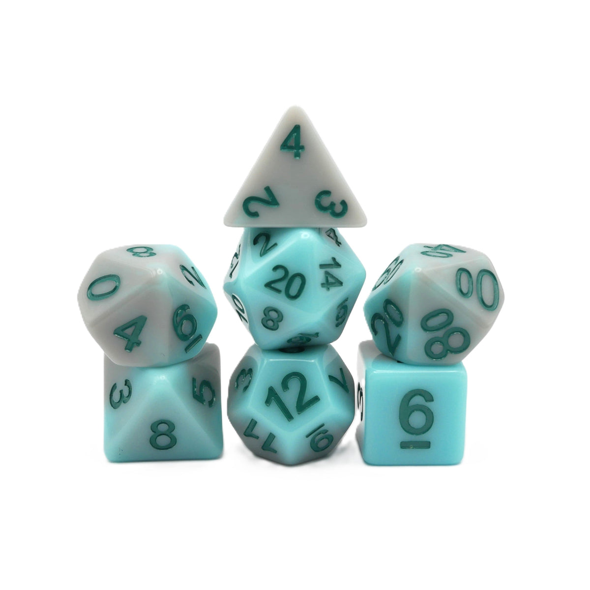 Coastal Memories - 7 Piece DnD Dice Set | Acrylic RPG Gaming Dice — by D20 Collective