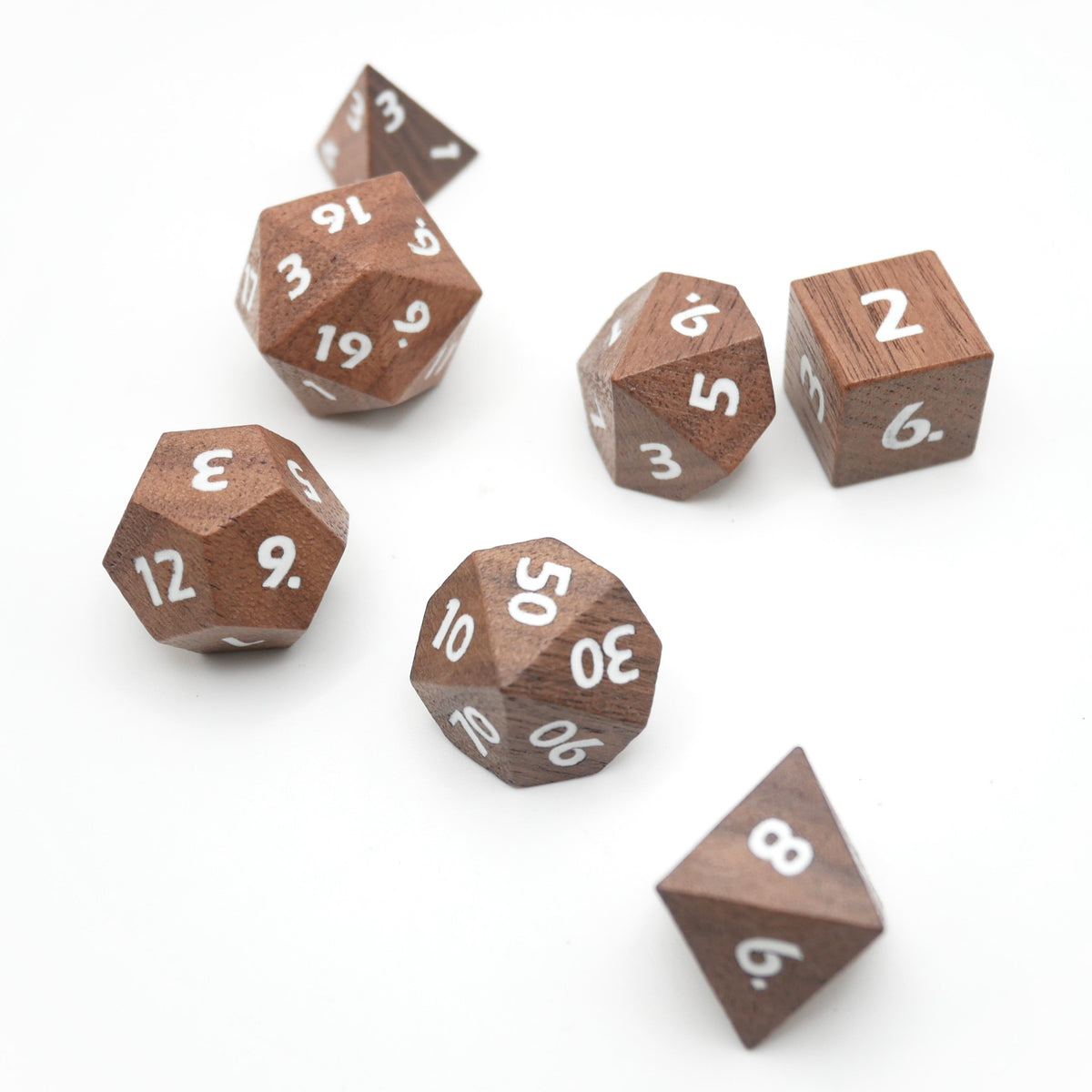 Deku Seed 7-Piece Wooden RPG Dice Set