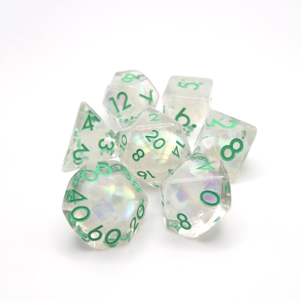 Frosted Meadow - 7 Piece DnD Dice Set | Acrylic RPG Gaming Dice