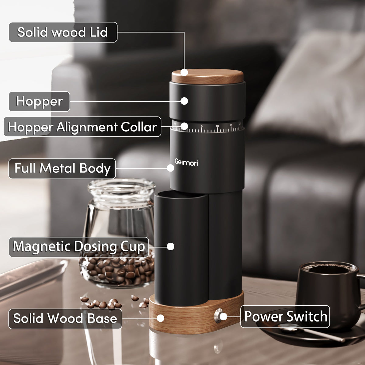 Geimori T38 Plus Electric Coffee Grinder