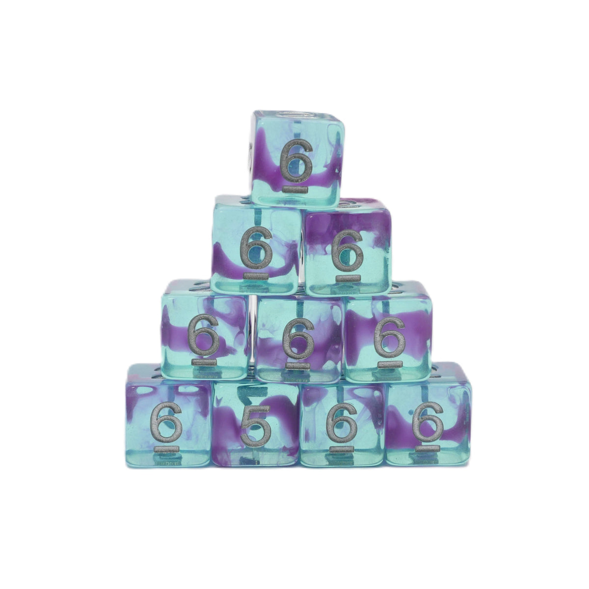 Jellyfish Essence 10d6 - DnD Dice Set | Acrylic RPG Gaming Dice — by D20 Collective