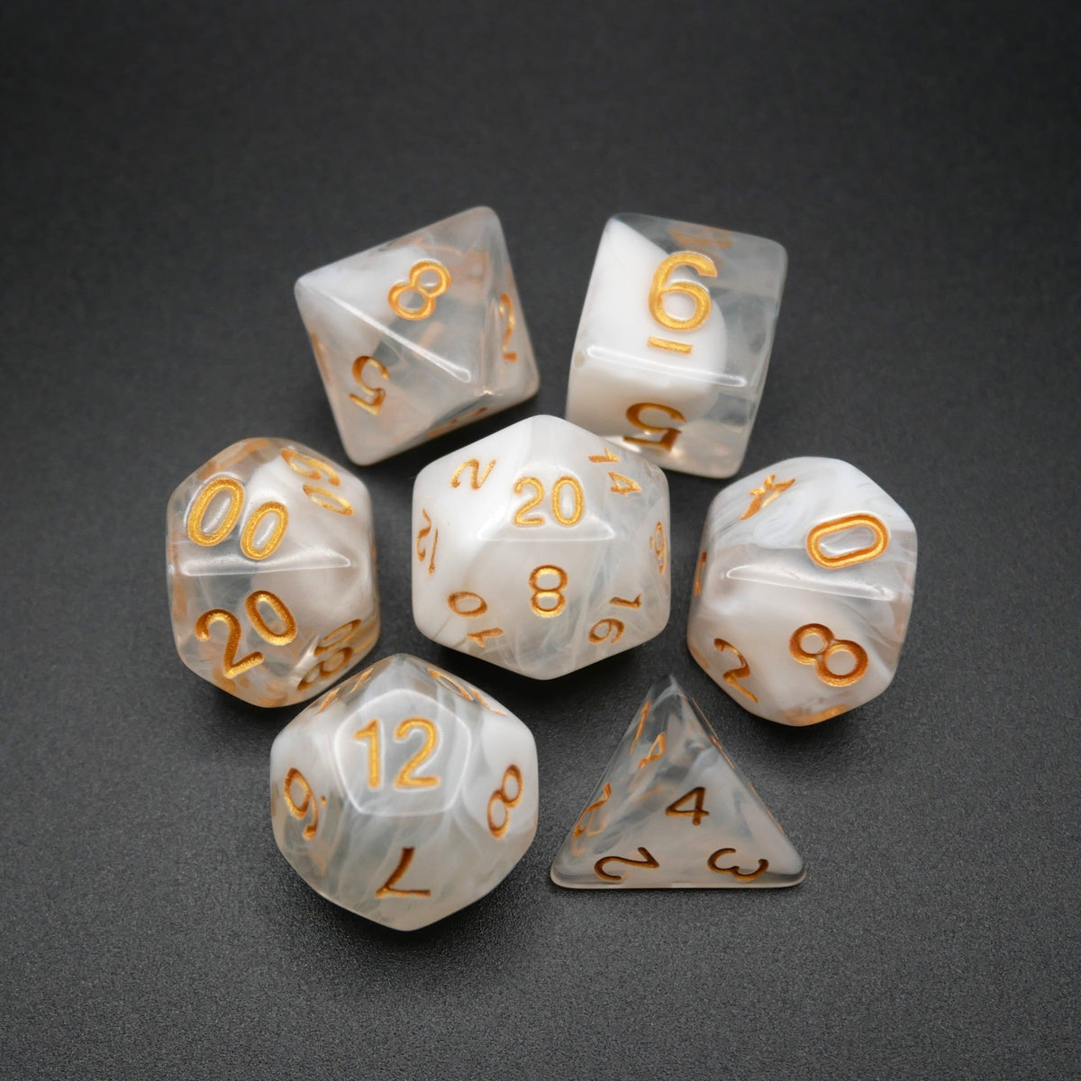 Lost Memories - 7 Piece DnD Dice Set | Acrylic RPG Gaming Dice