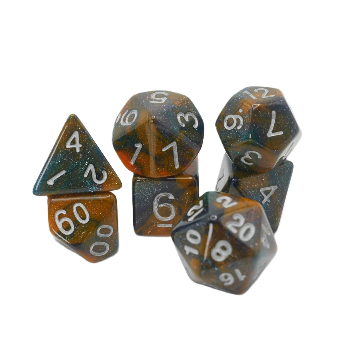 Mysterious Ink - 7 Piece DnD Dice Set | Acrylic RPG Gaming Dice — by D20 Collective