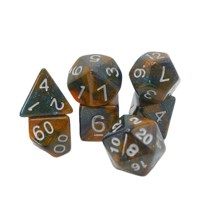 Mysterious Ink - 7 Piece DnD Dice Set | Acrylic RPG Gaming Dice — by D20 Collective