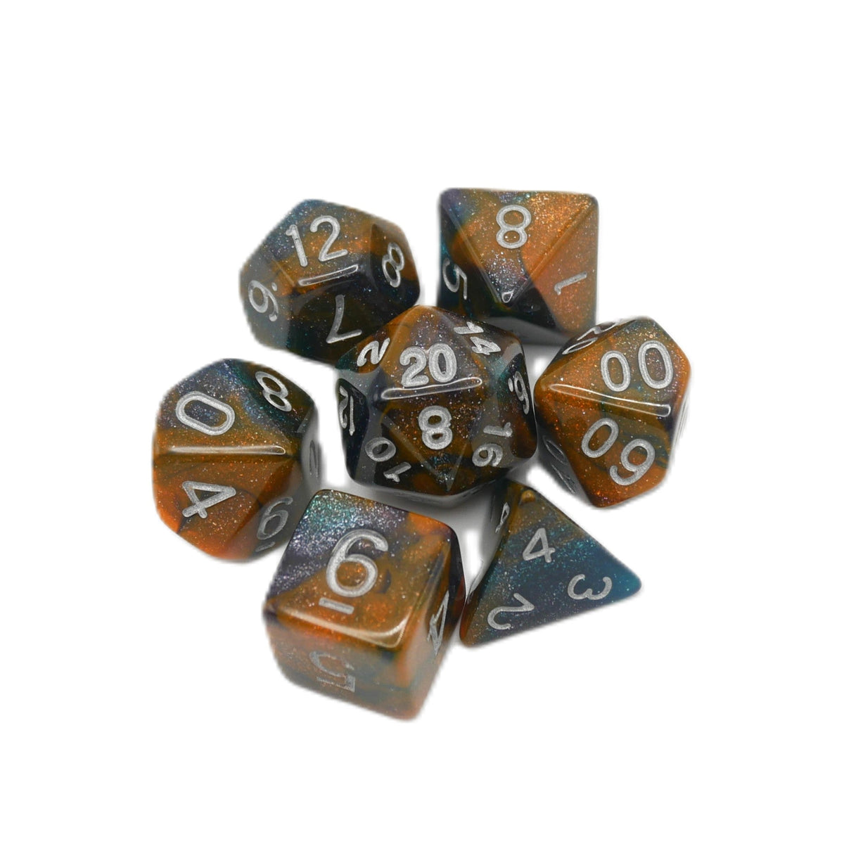 Mysterious Ink - 7 Piece DnD Dice Set | Acrylic RPG Gaming Dice — by D20 Collective