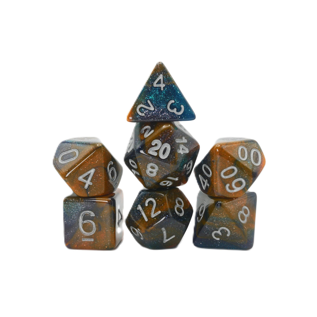Mysterious Ink - 7 Piece DnD Dice Set | Acrylic RPG Gaming Dice — by D20 Collective