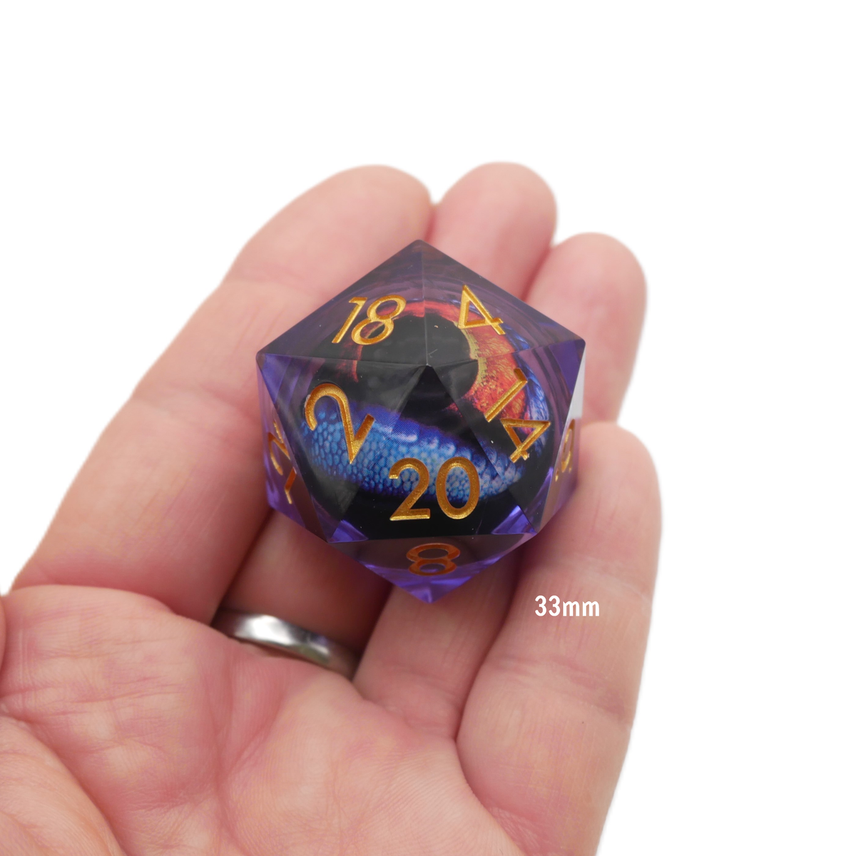 Owlbear's Eye - Giant D20 Moving Eye DnD Dice | Acrylic RPG Gaming Dice — by D20 Collective
