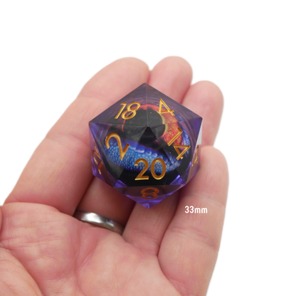 Owlbear's Eye - Giant D20 Moving Eye DnD Dice | Acrylic RPG Gaming Dice — by D20 Collective
