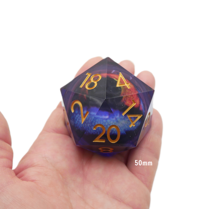Owlbear's Eye - Giant D20 Moving Eye DnD Dice | Acrylic RPG Gaming Dice — by D20 Collective
