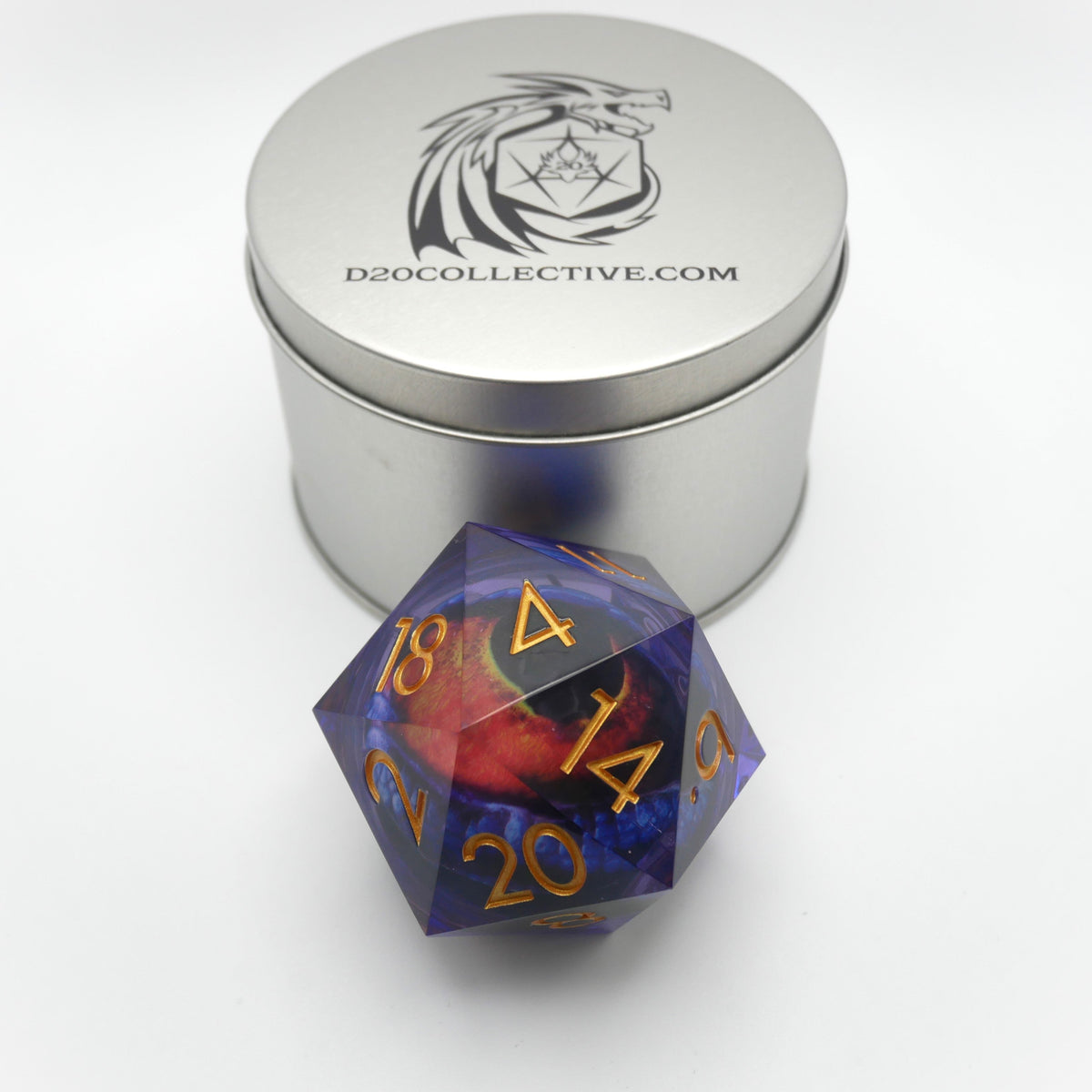 Owlbear's Eye - Giant D20 Moving Eye DnD Dice | Acrylic RPG Gaming Dice — by D20 Collective