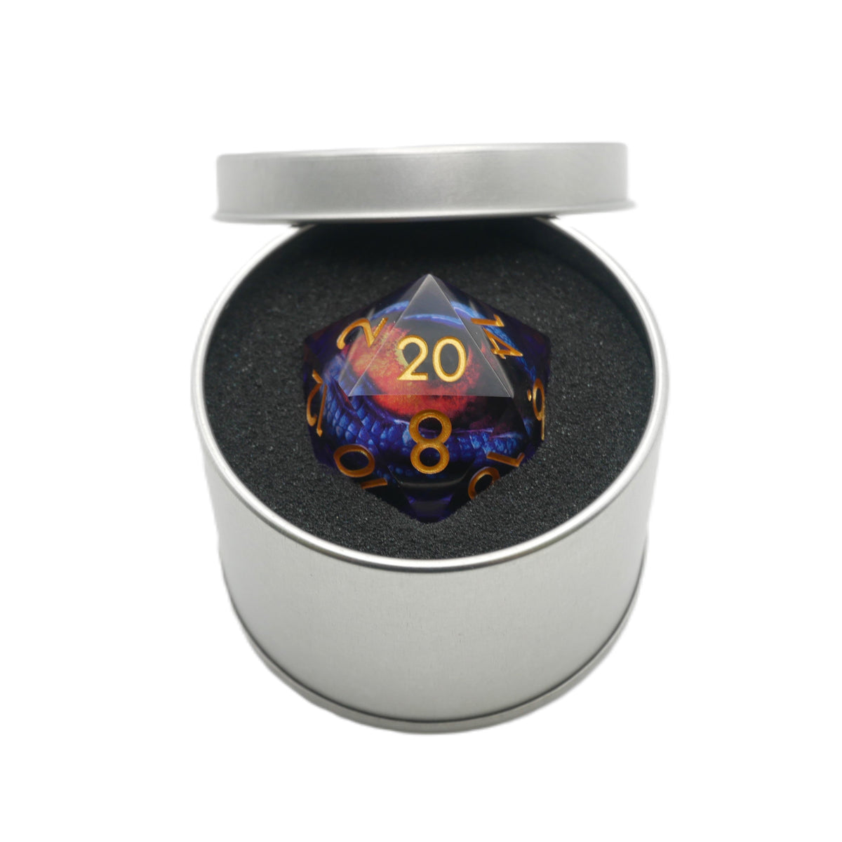 Owlbear's Eye - Giant D20 Moving Eye DnD Dice | Acrylic RPG Gaming Dice — by D20 Collective