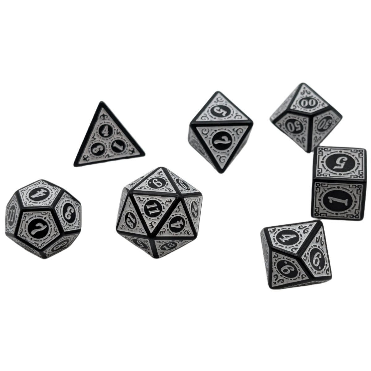 Magic Flame (White) - "Enchanted Zen" - 7 Piece DnD Dice Set | Acrylic RPG Gaming Dice — by D20 Collective