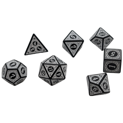 Magic Flame (White) - "Enchanted Zen" - 7 Piece DnD Dice Set | Acrylic RPG Gaming Dice — by D20 Collective