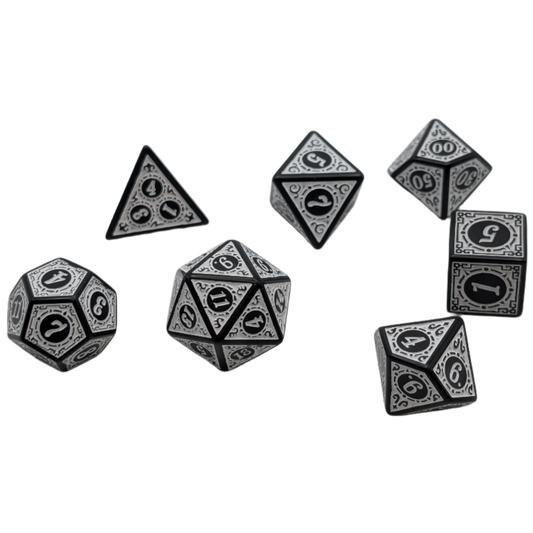 Magic Flame (White) - "Enchanted Zen" - 7 Piece DnD Dice Set | Acrylic RPG Gaming Dice — by D20 Collective