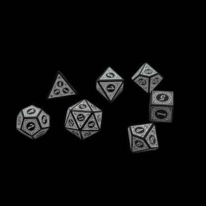 Magic Flame (White) - "Enchanted Zen" - 7 Piece DnD Dice Set | Acrylic RPG Gaming Dice — by D20 Collective
