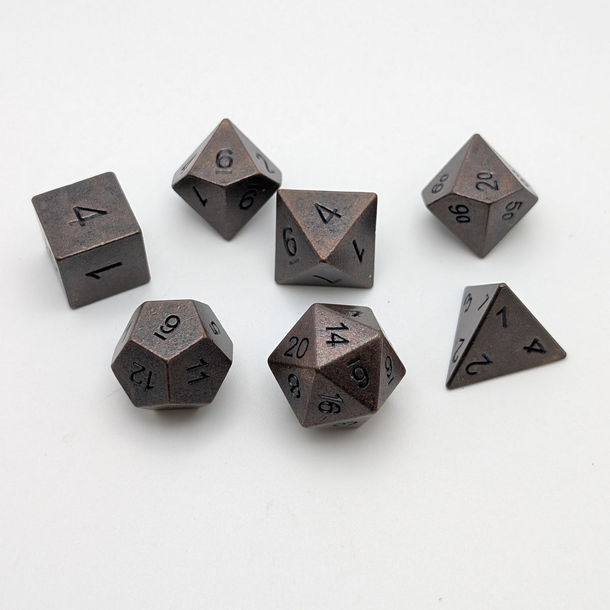 Copper Ore - 7 Piece DnD Dice Set | Metal RPG Gaming Dice — by D20 Collective