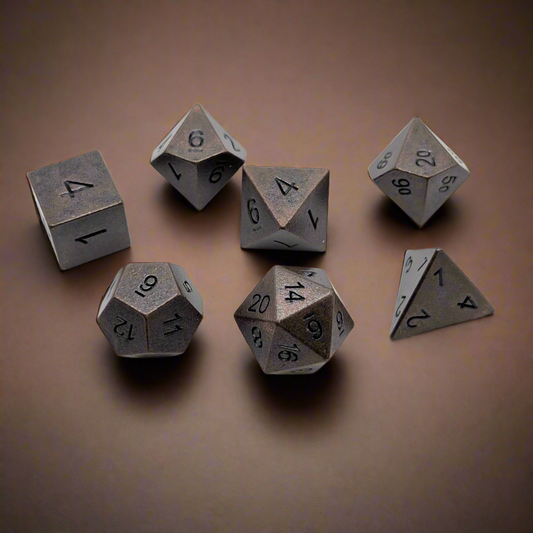Copper Ore - 7 Piece DnD Dice Set | Metal RPG Gaming Dice — by D20 Collective