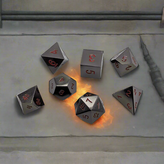 Ancient Passions - 7 Piece DnD Dice Set | Metal RPG Gaming Dice — by D20 Collective
