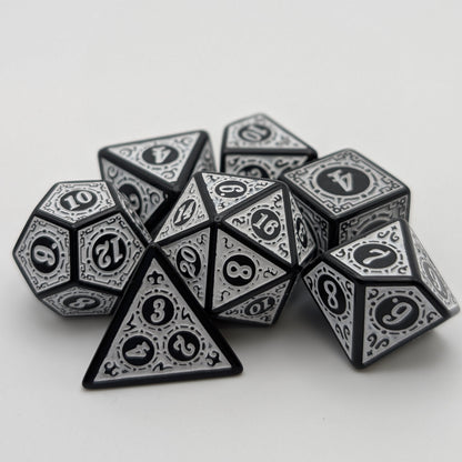 Magic Flame (White) - "Enchanted Zen" - 7 Piece DnD Dice Set | Acrylic RPG Gaming Dice — by D20 Collective