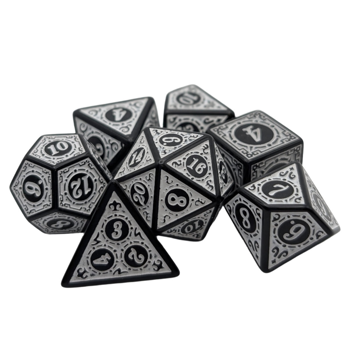 Magic Flame (White) - "Enchanted Zen" - 7 Piece DnD Dice Set | Acrylic RPG Gaming Dice — by D20 Collective
