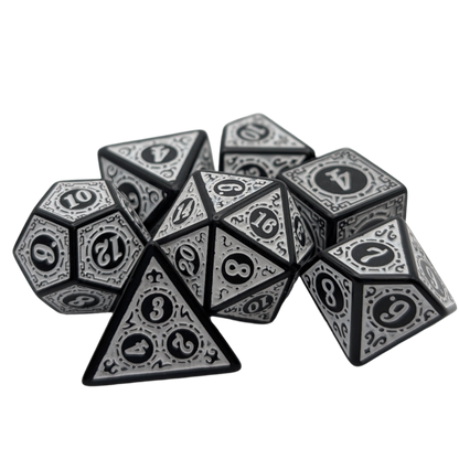 Magic Flame (White) - "Enchanted Zen" - 7 Piece DnD Dice Set | Acrylic RPG Gaming Dice — by D20 Collective